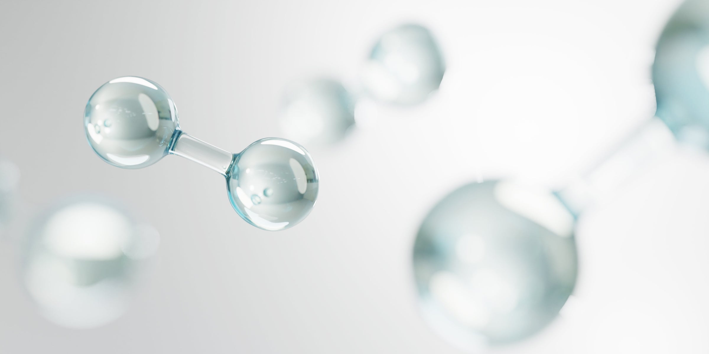 Water drops - gray connected molecules